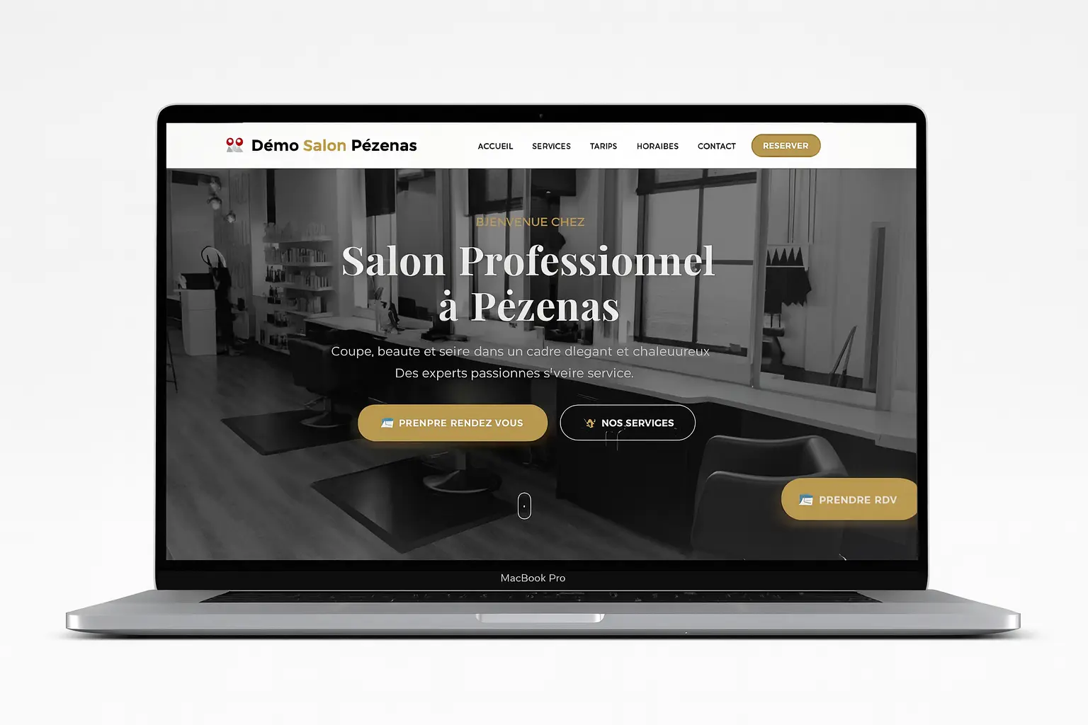 Exemple de site web pour salon de coiffure